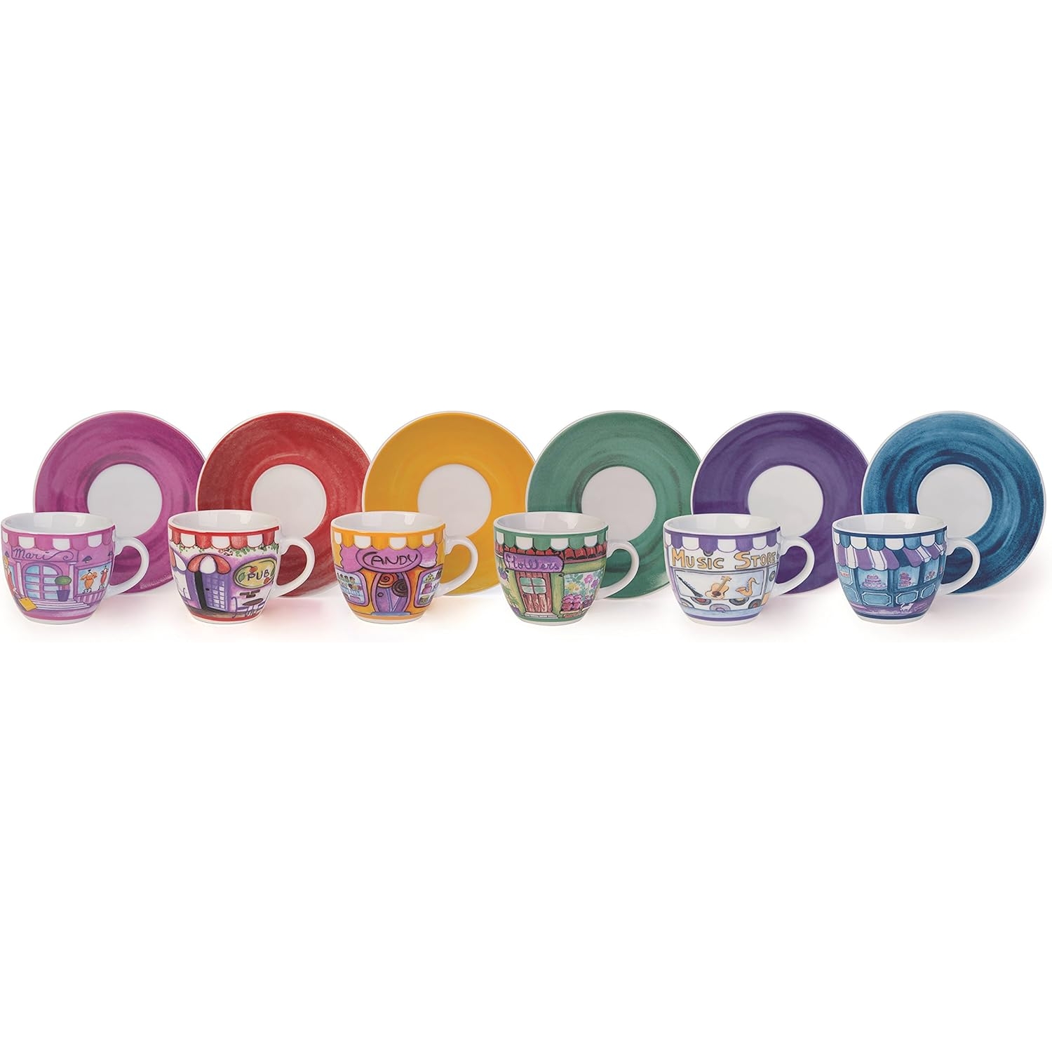 Exelsa set 6 Tazzina caffe' con piattino Shops cod.60354